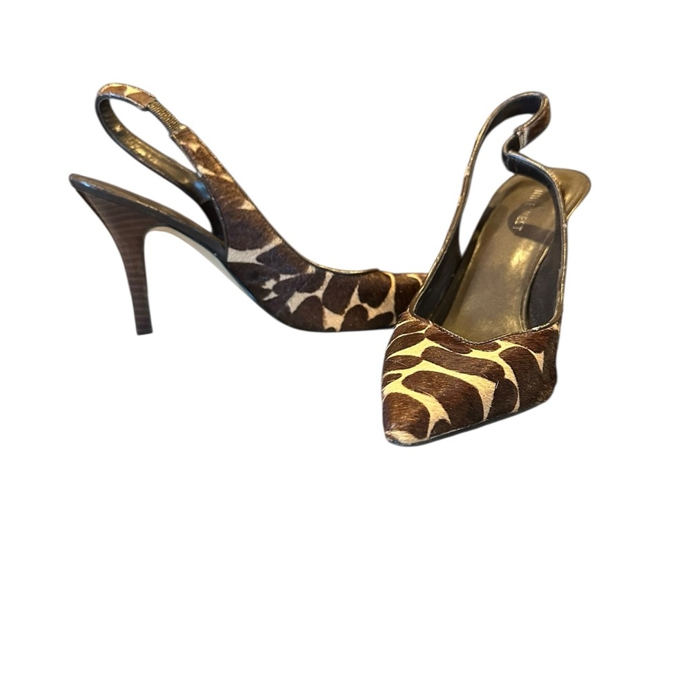Nine West Brown and Cream Patterned Heels